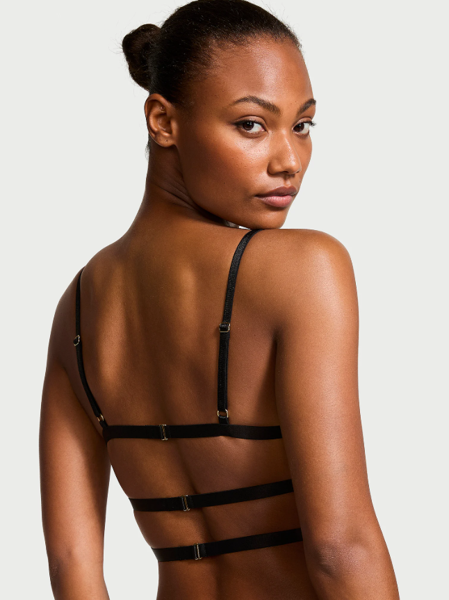 DUMMY - Top estilo corset Victoria Secret de sujetador con tirantes y bordado de leopardo M